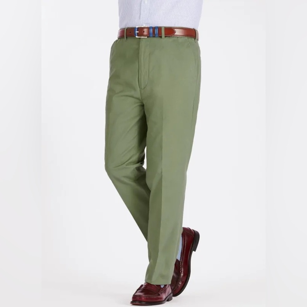 Peter Christian Green Flat Front Chinos, Size W34 X L31 New w/Tag